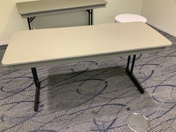 [#E10-GP33 Pic # (220)] HAT, 30x72, White Laminate Top, Grey Powered HA Bases