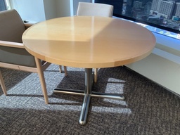 [#C5-GP33 Pic # (58)] Conference Table, 48"R, Contemporary, Laminate Top, Single Column Pedestal Base