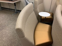 [#B6-GP33 Pic # (34)] Curved Sectional Lobby Group, 4 Pcs., Ganging, High Backs