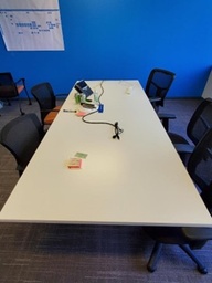 [#C7-7] White Conference Table 8'x42"