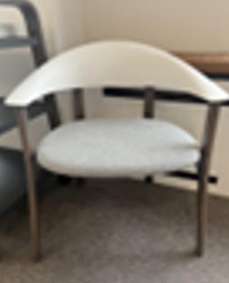 [#B8-16] Guest Chair - Wood, White