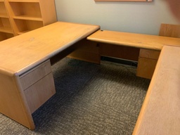 [#E6-25] "L" Group Right - 36x66 Single Pedestal Desk w/ BF Pedestal