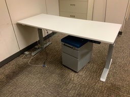 [#E10-9] HAT, 30x71, White Laminate Top, Grey Powered HA Bases