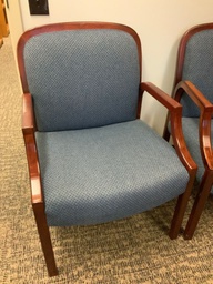 [#B8-20] Chair, Guest, Wood, Upholstered Seat and Back, Open Arms