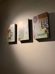 [#J2-12] 1,2,3 Abstract Coffee Art (set of 3)