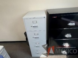 [#D11-22] Archivero metálico vertical alto blanco de 4 cajones 