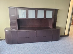 [#D25-11] Cabinet with hutch - 10' long x 20" deep x 6' tall