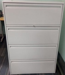 [#D10-55] Metal filing cabinet, 4-drawers, grey | Archivador de metal, 4 cajones, gris