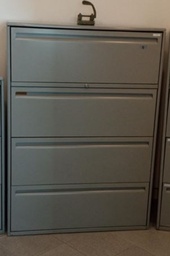 [#D10-130] Metal filing cabinet, 4-drawers, grey | Archivador de metal, 4 cajones, gris