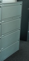 [#D10-132] Metal filing cabinet, 4-drawers, grey | Archivador de metal, 4 cajones, gris