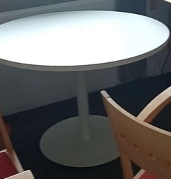 [#C5-166] Round table, white | Mesa redonda, blanca