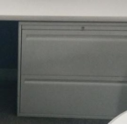 [#D6-204] Metal filing cabinet, 2-drawers, grey | Archivador de metal, 2 cajones, gris