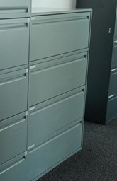 [#D10-279] Metal filing cabinet, 4-drawers, grey | Archivador de metal, 4 cajones, gris
