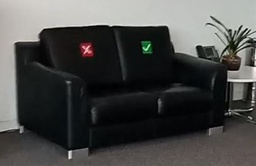 [#B7-321] Vinyl sofa, black | Sofá de vinilo, negro