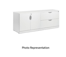 [#D5-21] Credenza with pedestal/lateral file cabinet (on right)